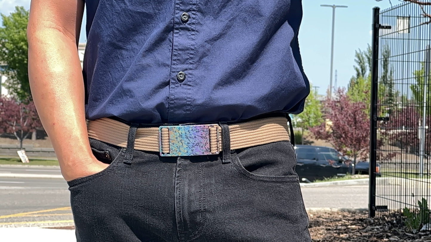 SnapTi Titanium Buckle & Belt (Adapts to waist sizes from 28 to 42 inches)